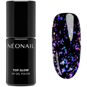NEONAIL Top Glow zselés fedő körömlakk árnyalat Violet Aurora Flakes 7.2 ml-Ár