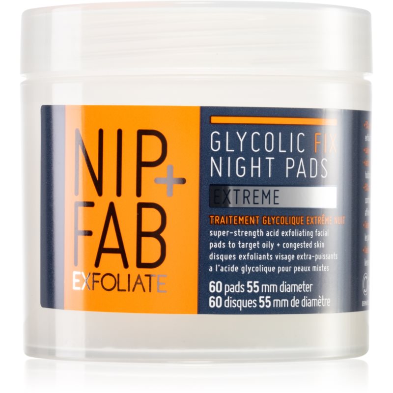 NIP+FAB Glycolic Fix Extreme tisztító vattakorong éjszakára 60 db-Ár