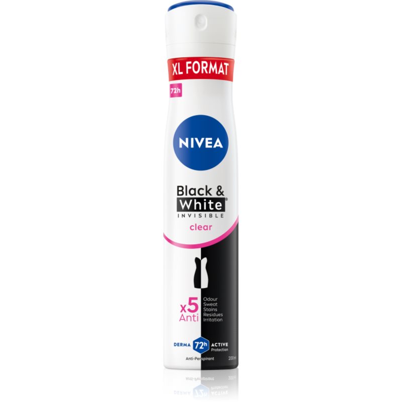 NIVEA Black & White Invisible Clear izzadásgátló spray hölgyeknek 200 ml-Ár