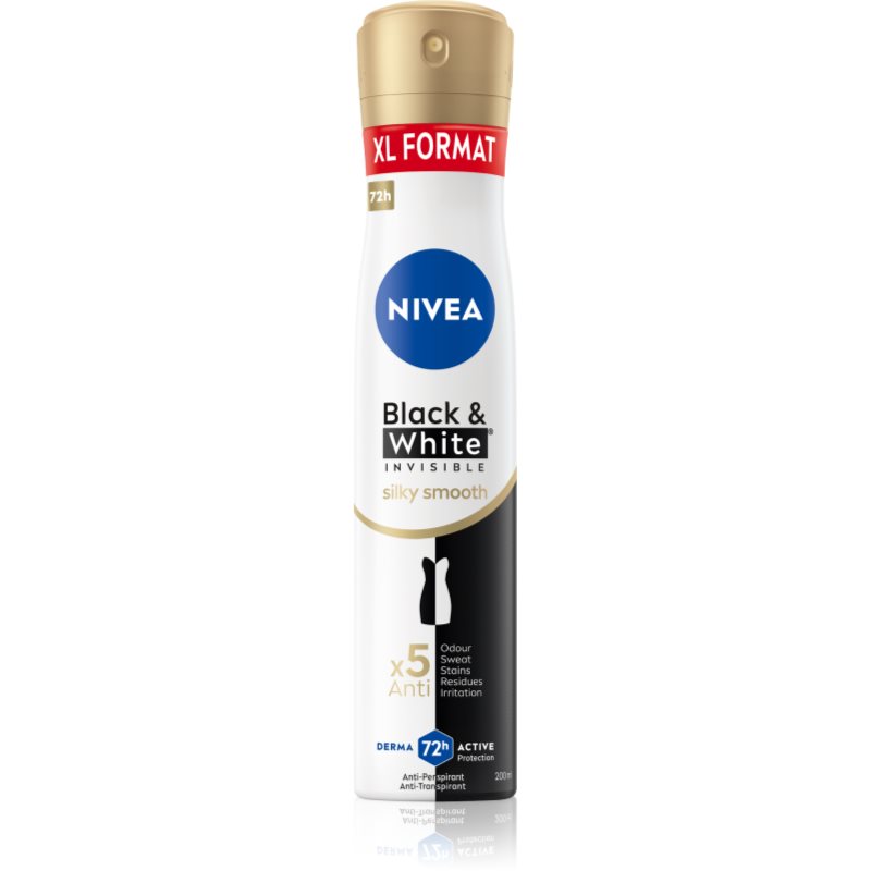NIVEA Black & White Invisible Silky Smooth izzadásgátló spray hölgyeknek 200 ml-Ár