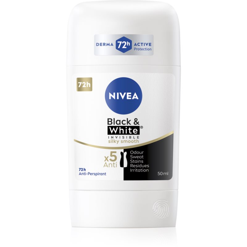 NIVEA Black & White Invisible Silky Smooth izzadásgátló stift 50 ml-ár