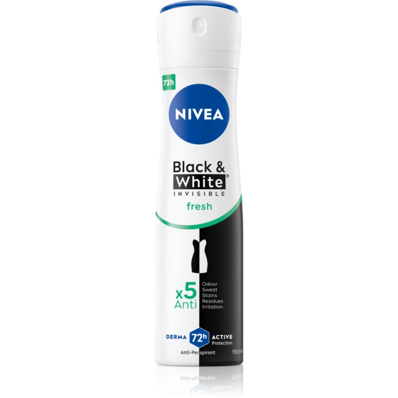 NIVEA Invisible Black & White Fresh izzadásgátló spray hölgyeknek 150 ml-Eredeti