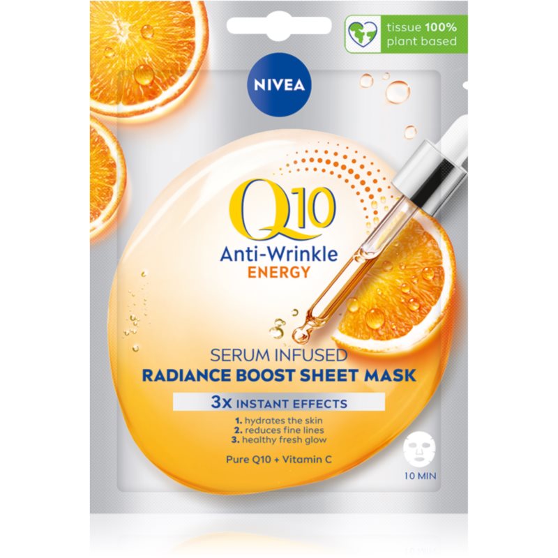 NIVEA Q10 Energy szövet arcmaszk a ráncok ellen 1 db-Eredeti