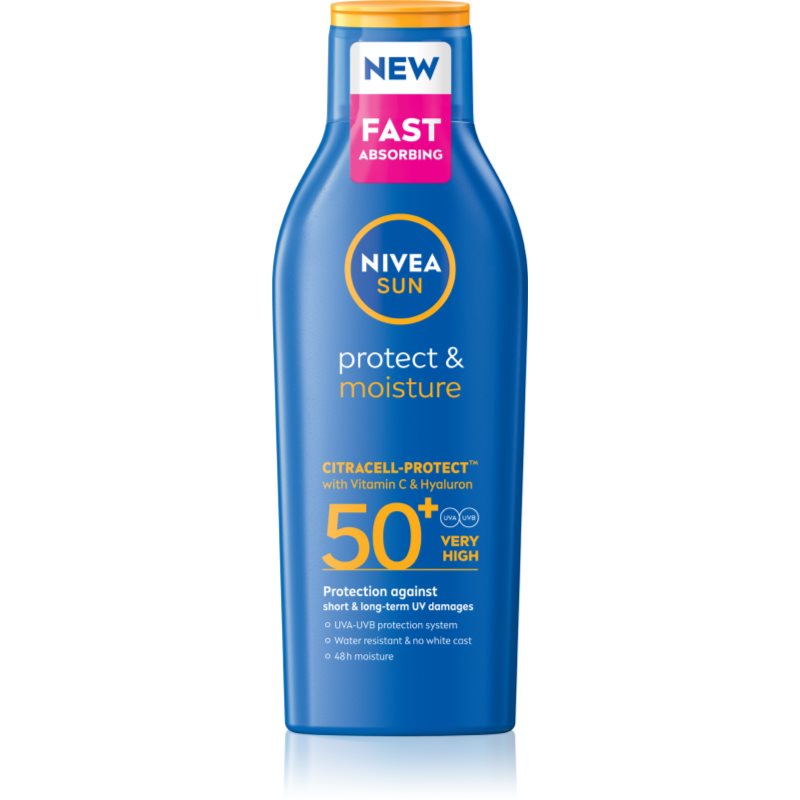 NIVEA SUN Protect & Moisture hidratáló napozótej SPF 50+ 200 ml-Ár