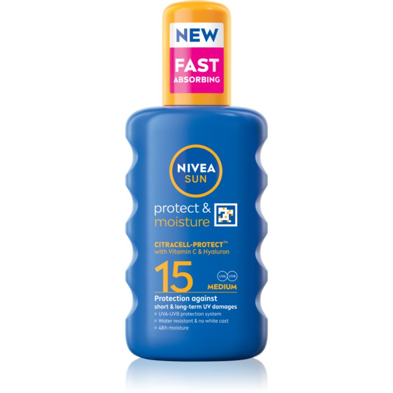 NIVEA SUN Protect & Moisture napozó spray SPF 15 200 ml-Ár