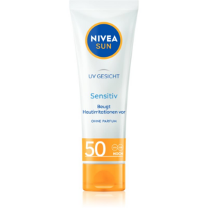 NIVEA SUN Sensitive ápoló arckrém az érzékeny arcbőrre SPF 50 50 ml-ár