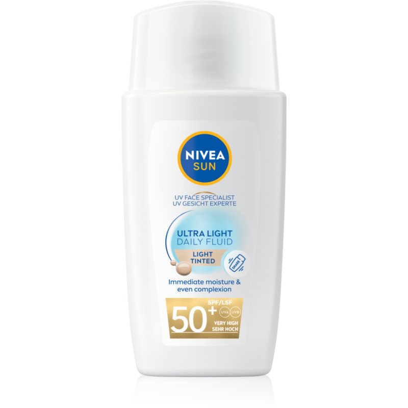 NIVEA SUN Ultra Light gyengéd tonizáló fluid SPF 50+ árnyalat Light 40 ml-ár