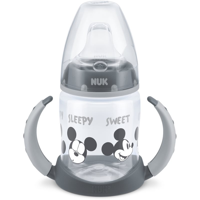 NUK First Choice Mickey Mouse gyakorlóbögre fogantyúval 6m+ Grey 150 ml-Ár