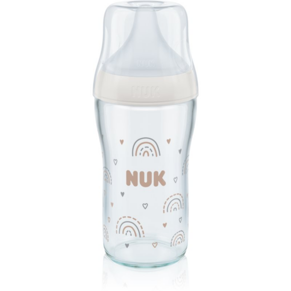 NUK Perfect Match cumisüveg üvegből hőmérséklet-figyeléssel 230 ml