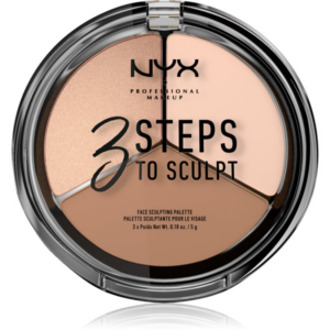 NYX Professional Makeup 3 Steps To Sculpt Púderes highlight és kontúr paletta árnyalat 01 Fair 15 g-Eredeti