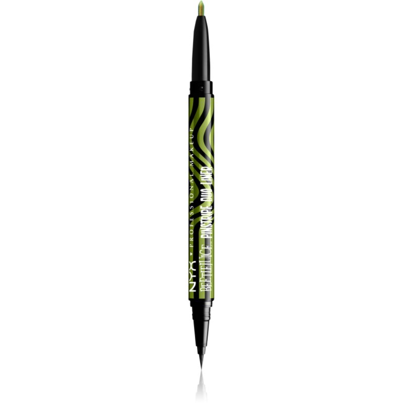 NYX Professional Makeup Beetlejuice Pinstripe Duo Liner szemhéjtus 2 az 1-ben árnyalat 03 Green Chrome 0