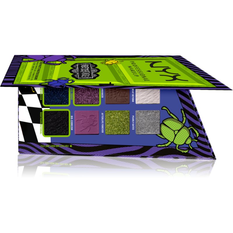 NYX Professional Makeup Beetlejuice Shadow Palette paletta szemhéjpúder 8 szín 8x0