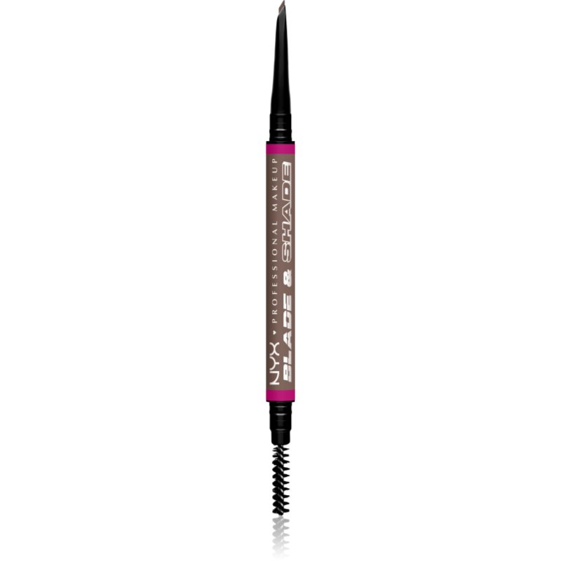 NYX Professional Makeup Blade & Shade szemöldök ceruza kefével árnyalat 03 Cool Ash Brown g