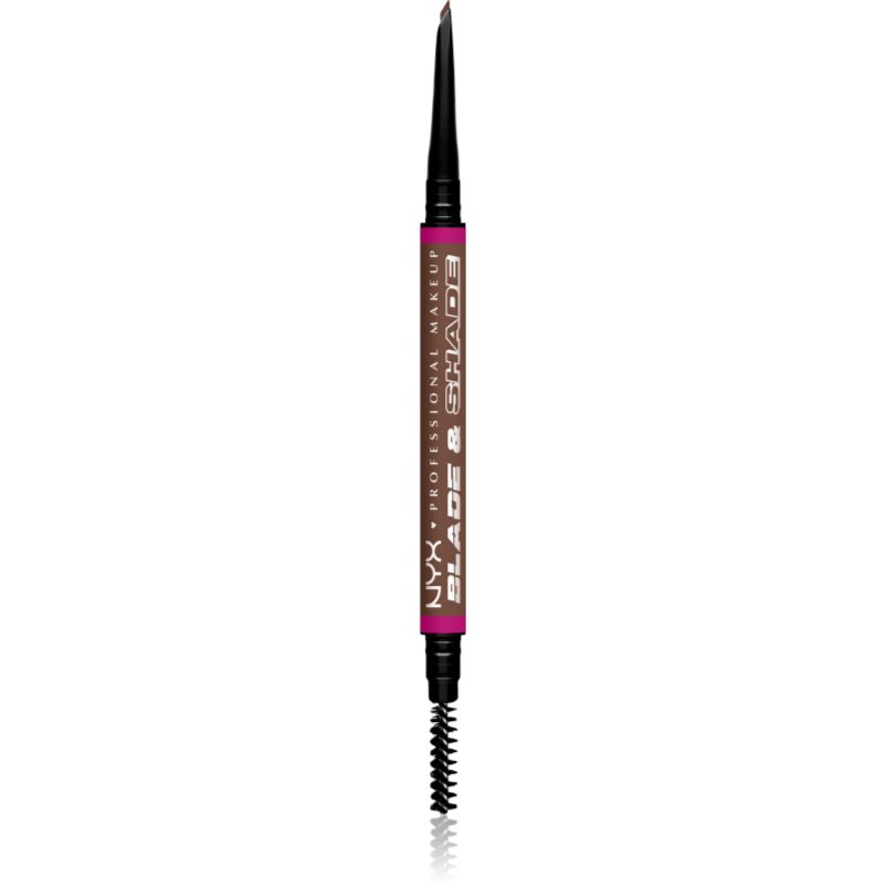 NYX Professional Makeup Blade & Shade szemöldök ceruza kefével árnyalat 08 Chocolate g