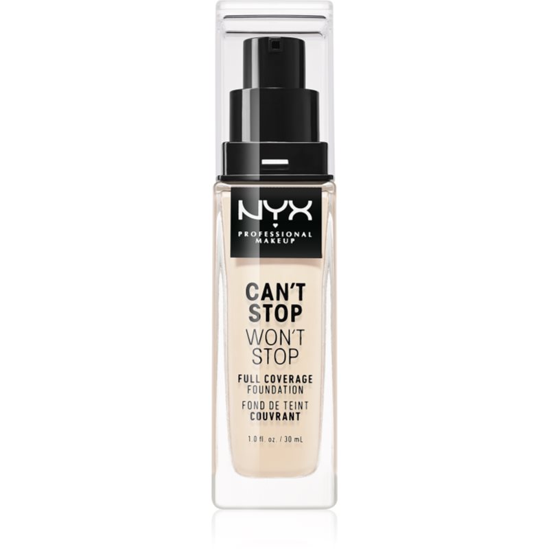 NYX Professional Makeup Can't Stop Won't Stop Full Coverage Foundation Magas fedésű alapozó árnyalat 01 Pale 30 ml-Eredeti