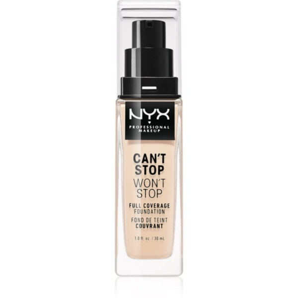 NYX Professional Makeup Can't Stop Won't Stop Full Coverage Foundation Magas fedésű alapozó árnyalat 03 Porcelain 30 ml-Eredeti