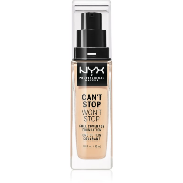 NYX Professional Makeup Can't Stop Won't Stop Full Coverage Foundation Magas fedésű alapozó árnyalat 06 Vanilla 30 ml-Eredeti