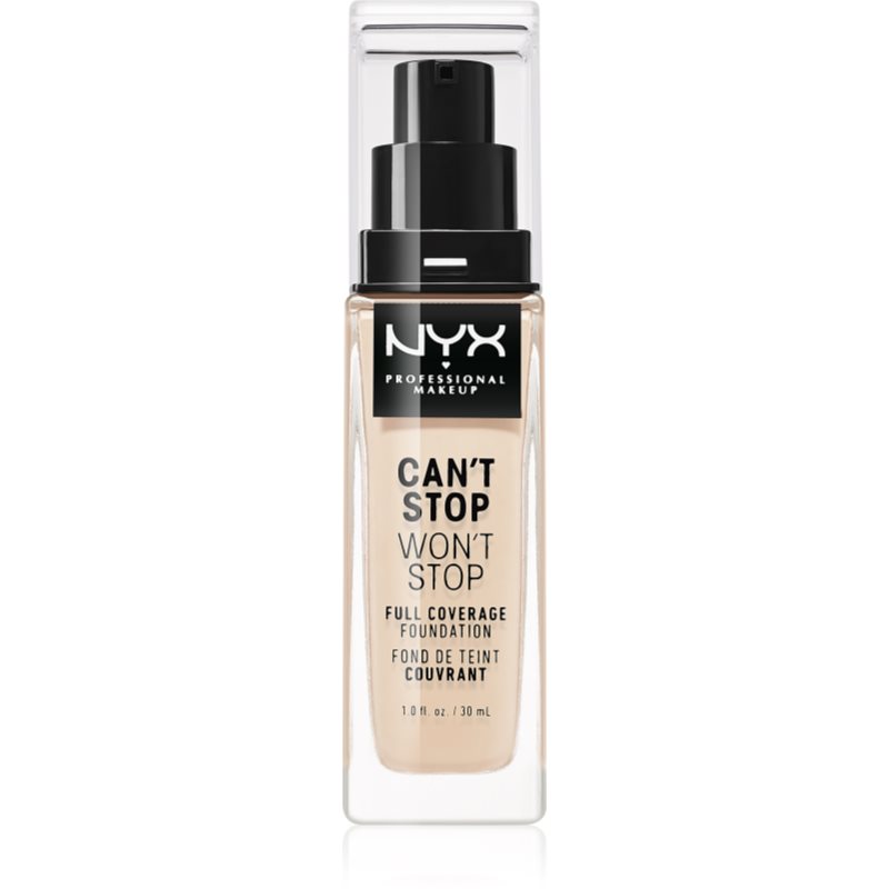 NYX Professional Makeup Can't Stop Won't Stop Full Coverage Foundation Magas fedésű alapozó árnyalat 1.5 Fair 30 ml-Eredeti
