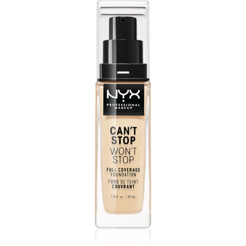 NYX Professional Makeup Can't Stop Won't Stop Full Coverage Foundation Magas fedésű alapozó árnyalat 6.3 Warm Vanilla 30 ml-Eredeti