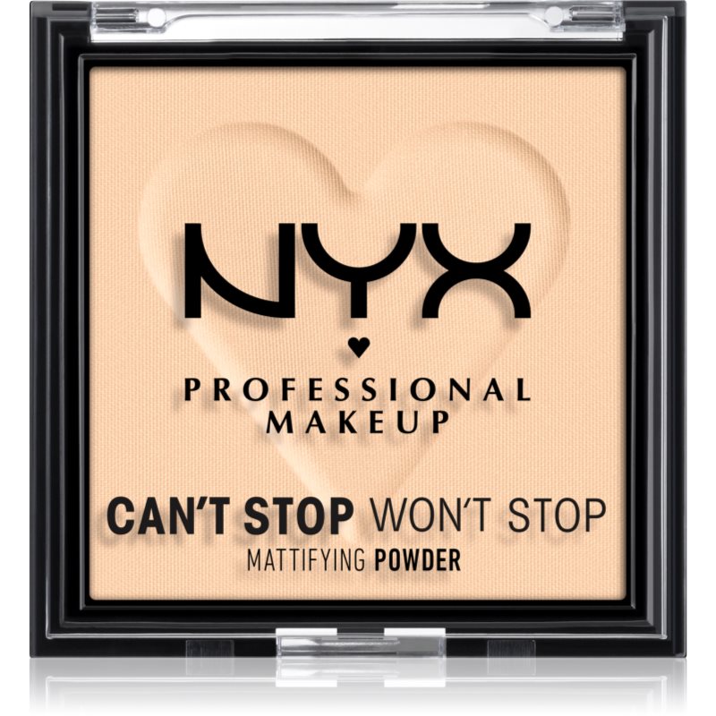 NYX Professional Makeup Can't Stop Won't Stop Mattifying Powder mattító púder árnyalat 02 Light 6 g-Ár