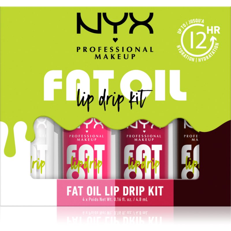 NYX Professional Makeup Fat Oil Lip Drip ajakápoló készlet 4x4.8 ml