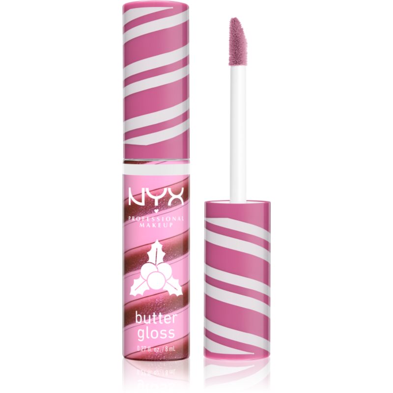NYX Professional Makeup Holiday Butter Gloss ajakfény árnyalat 04 Holly Berry Swirl 8 ml