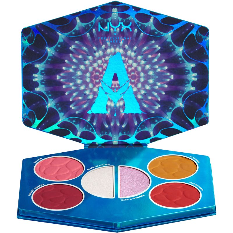 NYX Professional Makeup Limited Edition Avatar Pandoran Paradise Palette bőrélénkítő és arcpirosító sminkpaletta 6x3