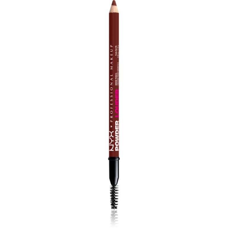 NYX Professional Makeup Powder Louder szemöldök ceruza kefével árnyalat Black Cherry 1 db