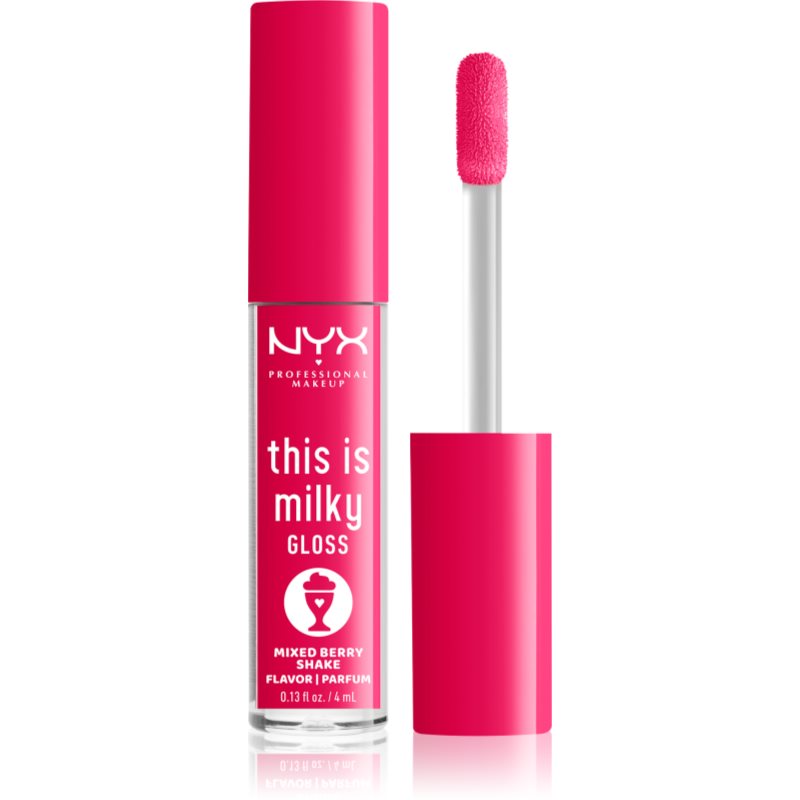 NYX Professional Makeup This is Milky Gloss Milkshakes hidratáló ajakfény illatosított árnyalat 09 Berry Shake 4 ml-Ár