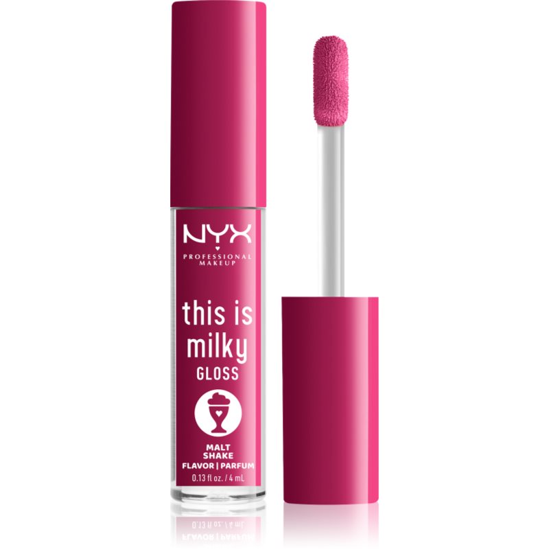 NYX Professional Makeup This is Milky Gloss Milkshakes hidratáló ajakfény illatosított árnyalat 12 Malt Shake 4 ml-Ár