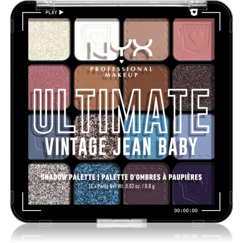 NYX Professional Makeup Ultimate Shadow Palette szemhéjfesték árnyalat Vintage Jean Baby 16 db-Ár