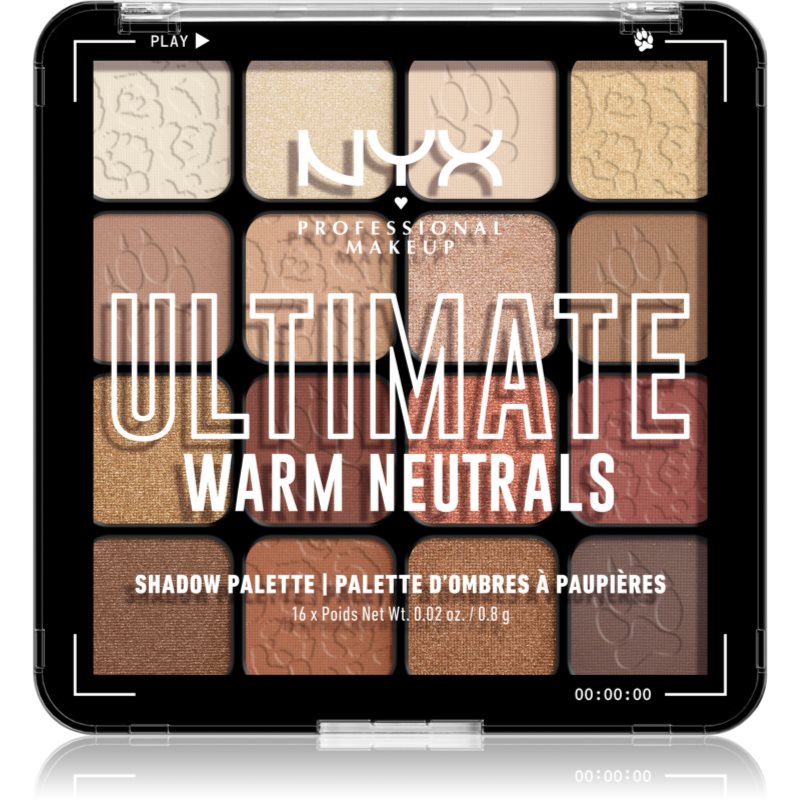 NYX Professional Makeup Ultimate Shadow Palette szemhéjfesték árnyalat Warm Neutrals 16x0