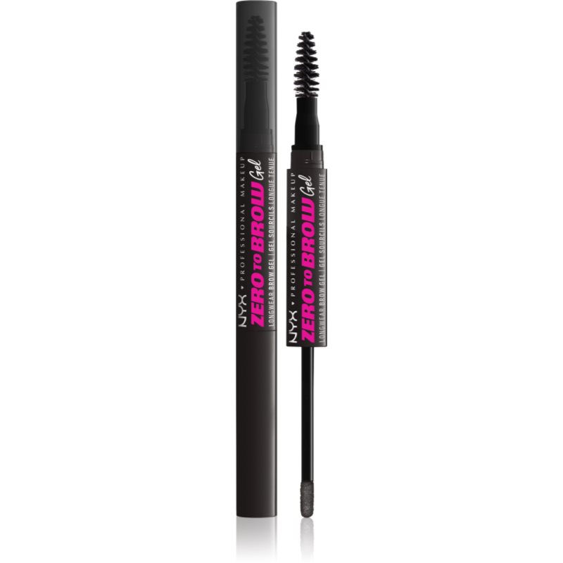 NYX Professional Makeup Zero To Brow Gel szemöldökzselé applikátorral árnyalat 08 Black 2 ml-Ár