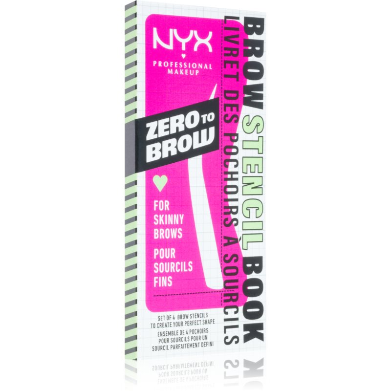 NYX Professional Makeup Zero To Brow Stencil Book sablonok szemöldökre 01 Thin 4 db-Ár