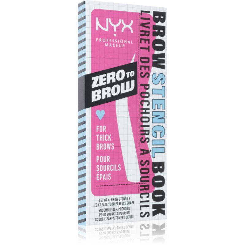 NYX Professional Makeup Zero To Brow Stencil Book sablonok szemöldökre 02 Thick 4 db-Ár
