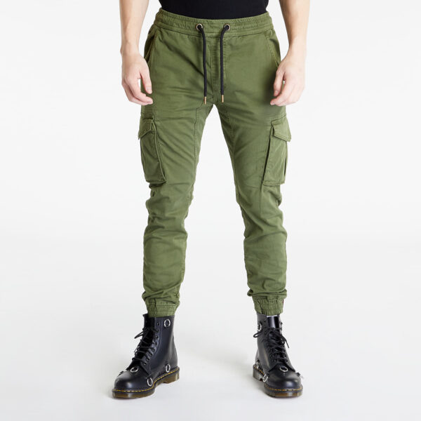 Nadrágok Alpha Industries Cotton Twill Jogger Dark Olive M-alacsony-ár