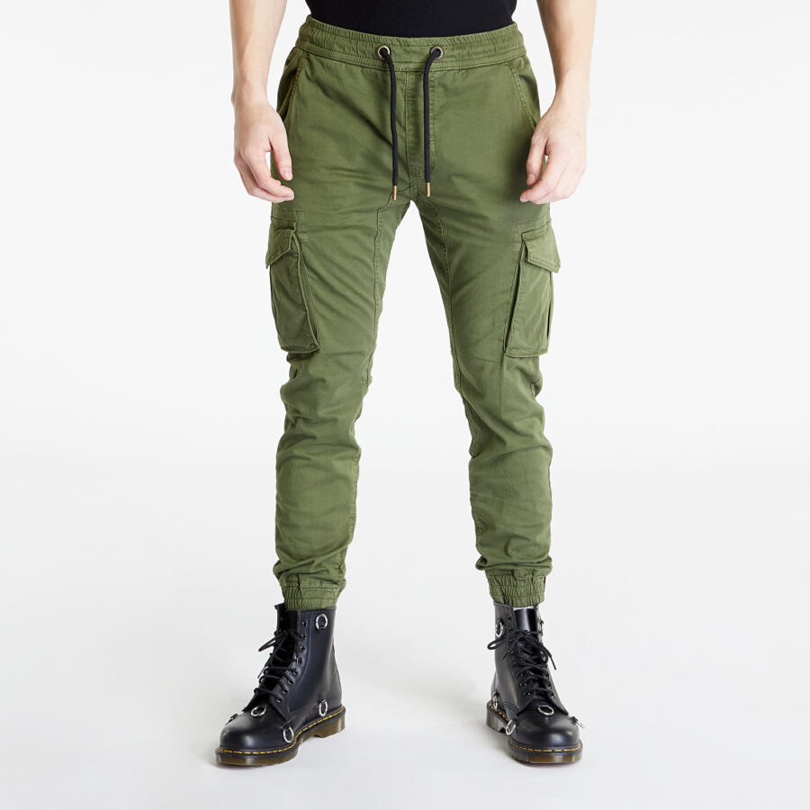 Nadrágok Alpha Industries Cotton Twill Jogger Dark Olive M-alacsony-ár