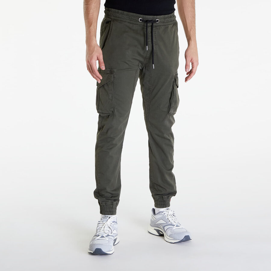 Nadrágok Alpha Industries Cotton Twill Jogger Grey/ Black L-alacsony-ár