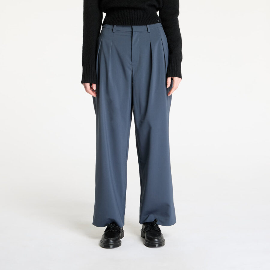 Nadrágok Calvin Klein Jeans Tailored Wide Leg Pants Blue 25-alacsony-ár