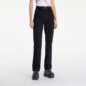 Nadrágok Calvin Klein Jeans Woven Label High Rise Straight Pant Black XS-alacsony-ár