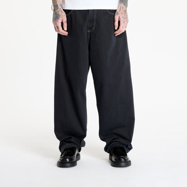 Nadrágok Carhartt WIP Brandon Pant Black Stone Dyed S-alacsony-ár