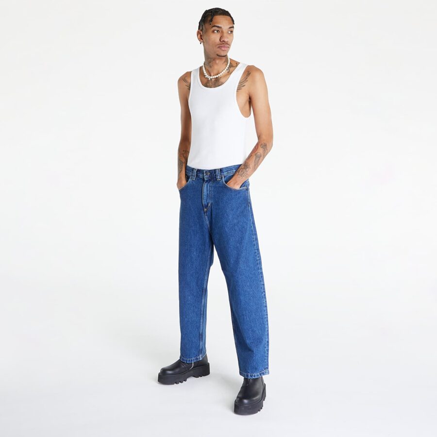 Nadrágok Carhartt WIP Brandon Pant Blue Stone Washed S-alacsony-ár