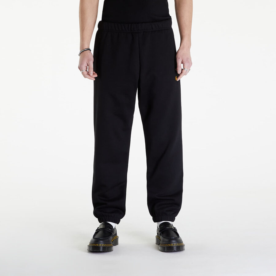 Nadrágok Carhartt WIP Chase Sweat Pant Black/ Gold XS-alacsony-ár