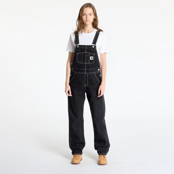 Nadrágok Carhartt WIP W' Bib Overall Straight Black S-alacsony-ár