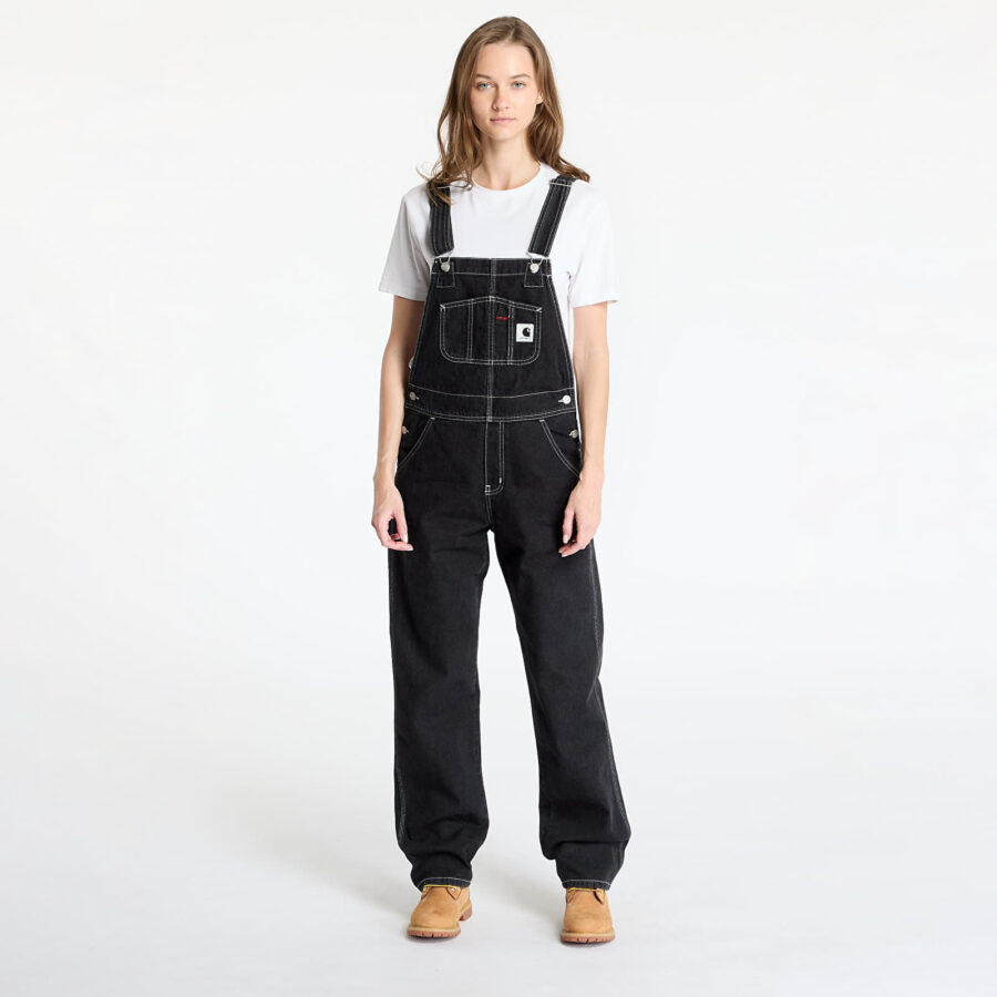 Nadrágok Carhartt WIP W' Bib Overall Straight Black S-alacsony-ár