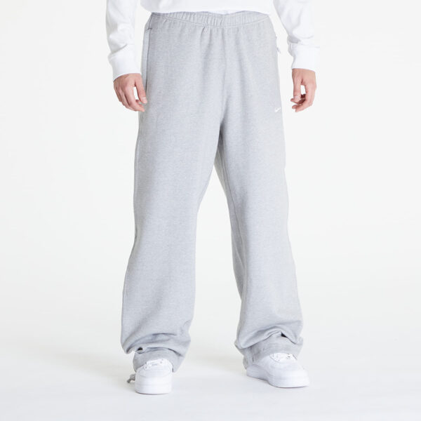 Nadrágok Nike Solo Swoosh Men's Open-Hem Brushed-Back Fleece Pants Dk Grey Heather/ White S-alacsony-ár
