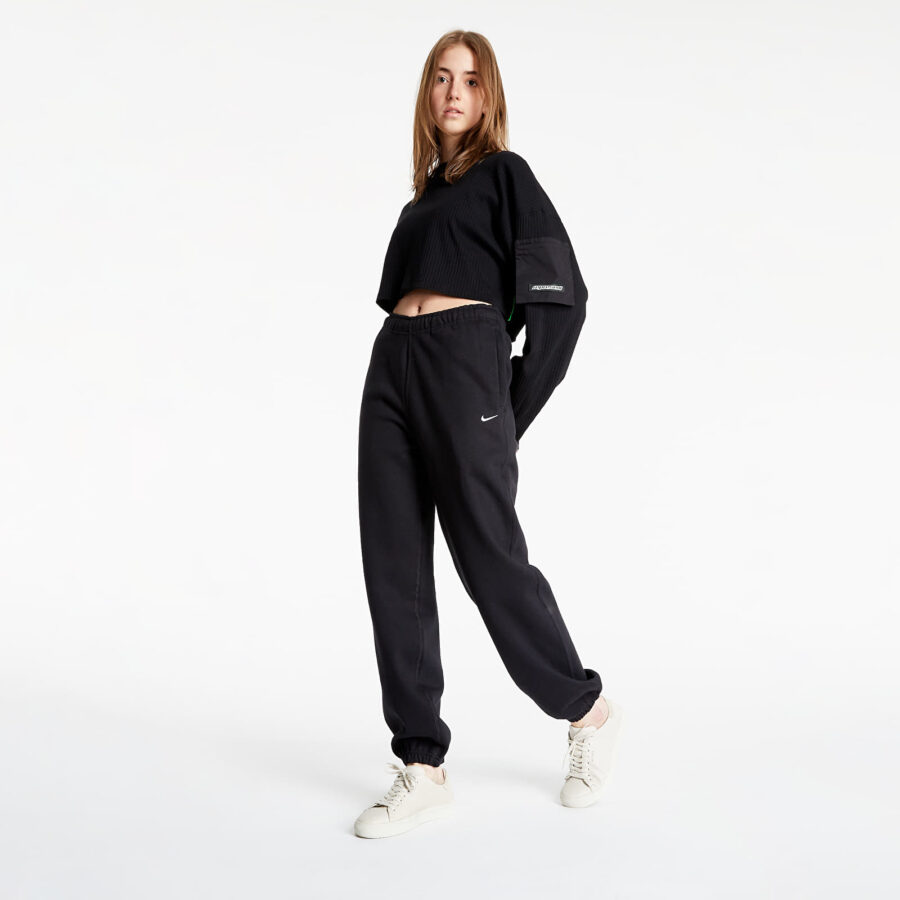 Nadrágok NikeLab Women's Fleece Pants Black/ White L-alacsony-ár
