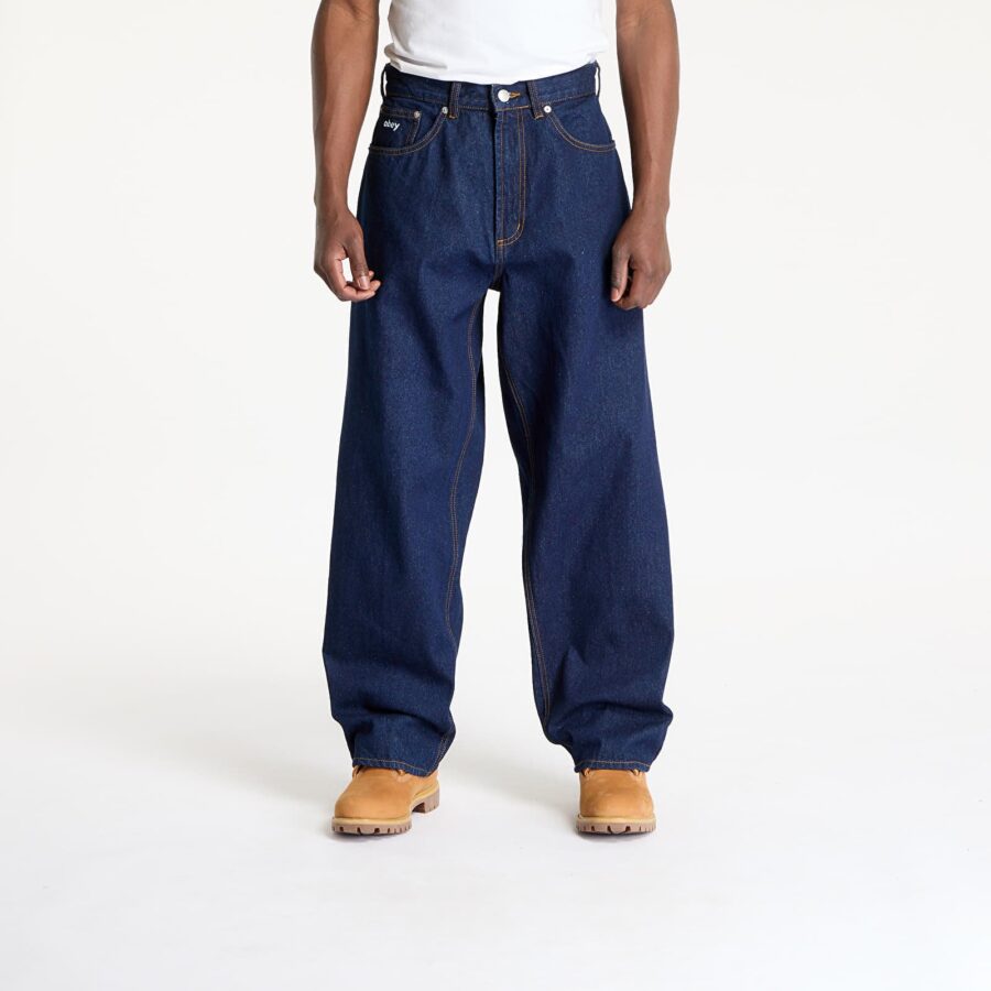 Nadrágok OBEY Bigwig Baggy Denim Jeans Rinse Indigo 33-alacsony-ár