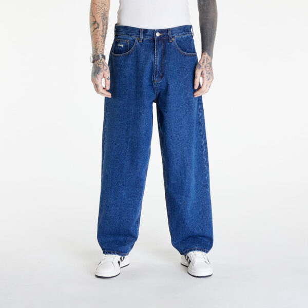 Nadrágok OBEY Bigwig Baggy Denim Stone Wash Indigo W33-alacsony-ár