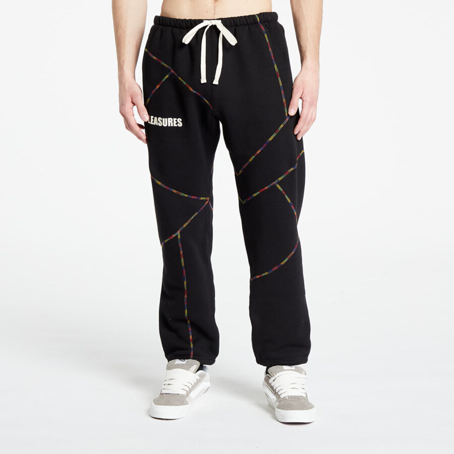 Nadrágok PLEASURES Vein Sweatpants Black S-alacsony-ár